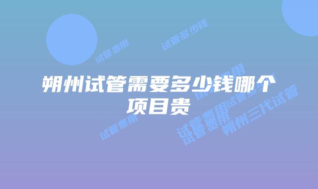 朔州试管需要多少钱哪个项目贵