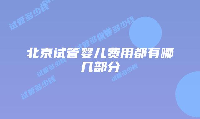 北京试管婴儿费用都有哪几部分