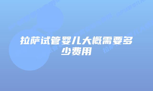 拉萨试管婴儿大概需要多少费用