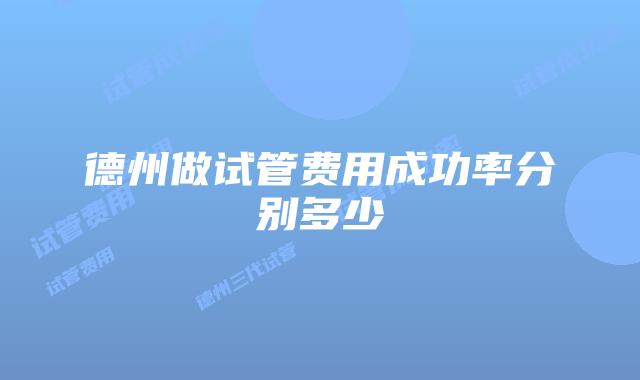 德州做试管费用成功率分别多少