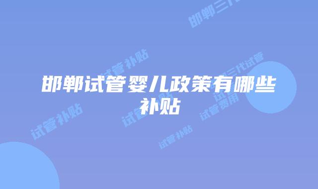 邯郸试管婴儿政策有哪些补贴