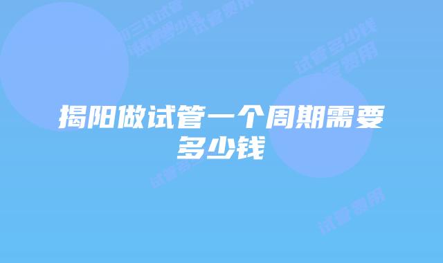 揭阳做试管一个周期需要多少钱