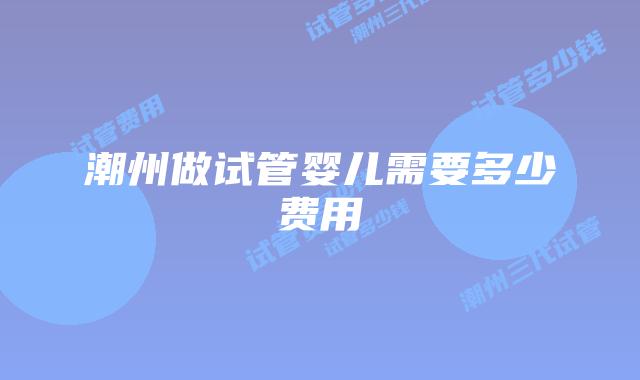 潮州做试管婴儿需要多少费用
