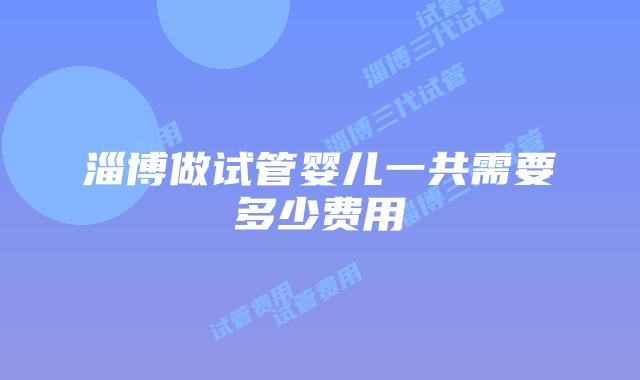 淄博做试管婴儿一共需要多少费用