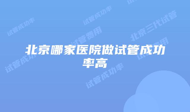 北京哪家医院做试管成功率高