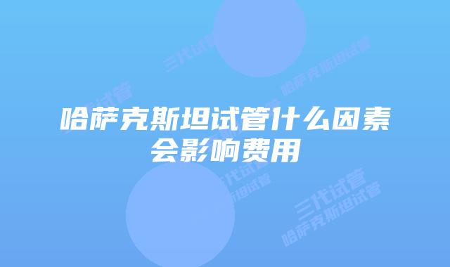 哈萨克斯坦试管什么因素会影响费用