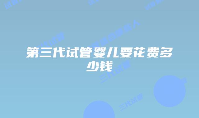 第三代试管婴儿要花费多少钱