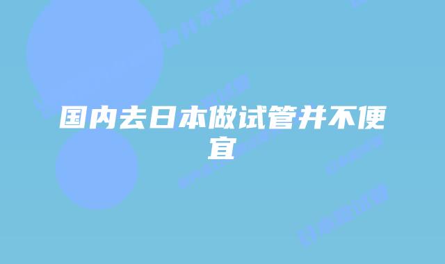 国内去日本做试管并不便宜