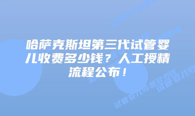 哈萨克斯坦第三代试管婴儿收费多少钱？人工授精流程公布！
