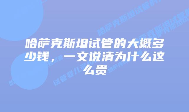 哈萨克斯坦试管的大概多少钱,一文说清为什么这么贵