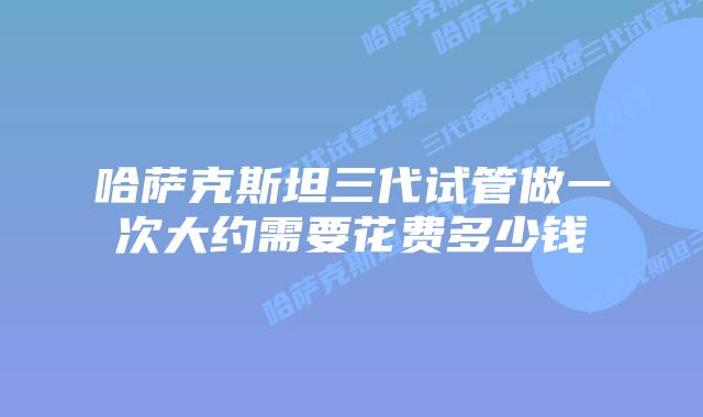 哈萨克斯坦三代试管做一次大约需要花费多少钱