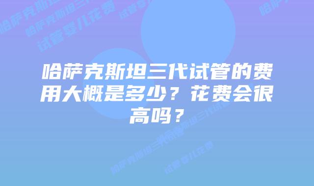 哈萨克斯坦三代试管的费用大概是多少？花费会很高吗？