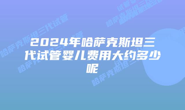 2024年哈萨克斯坦三代试管婴儿费用大约多少呢