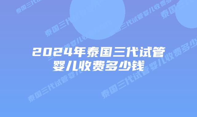2024年泰国三代试管婴儿收费多少钱