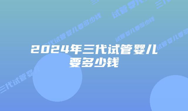 2024年三代试管婴儿要多少钱