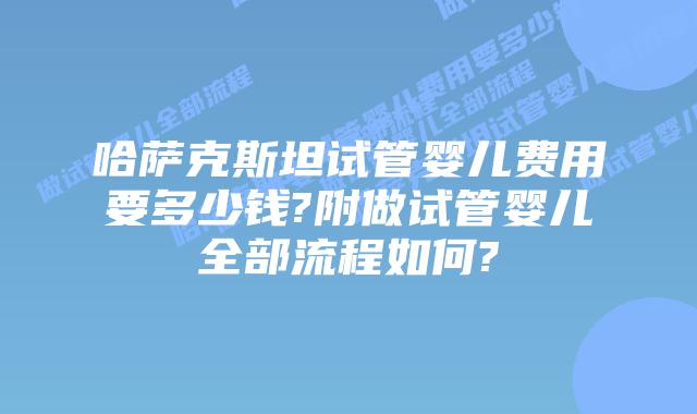 哈萨克斯坦试管婴儿费用要多少钱?附做试管婴儿全部流程如何?