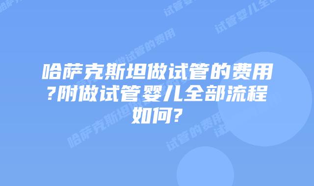 哈萨克斯坦做试管的费用?附做试管婴儿全部流程如何?