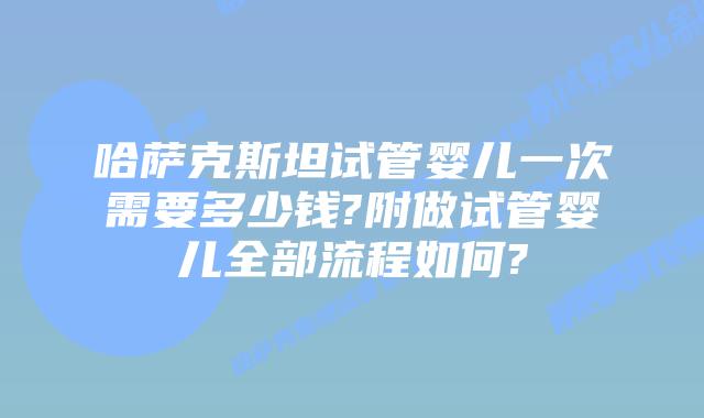 哈萨克斯坦试管婴儿一次需要多少钱?附做试管婴儿全部流程如何?