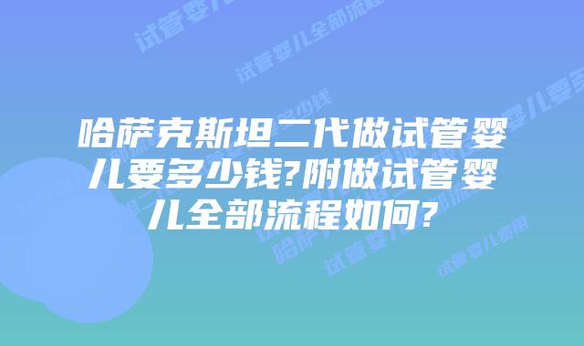 哈萨克斯坦二代做试管婴儿要多少钱?附做试管婴儿全部流程如何?