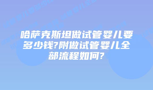 哈萨克斯坦做试管婴儿要多少钱?附做试管婴儿全部流程如何?