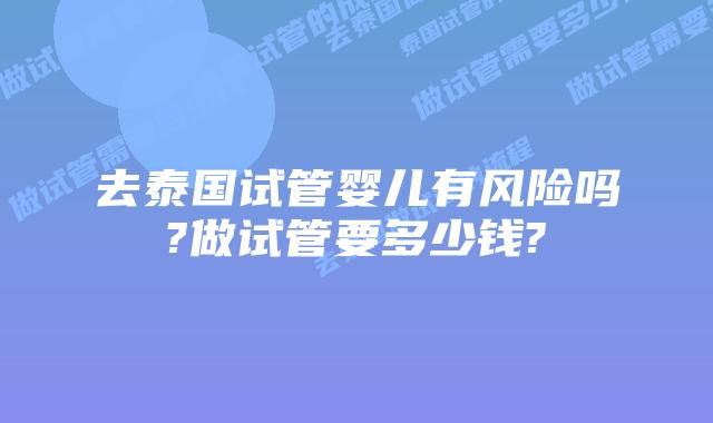 去泰国试管婴儿有风险吗?做试管要多少钱?