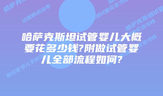 哈萨克斯坦试管婴儿大概要花多少钱?附做试管婴儿全部流程如何?