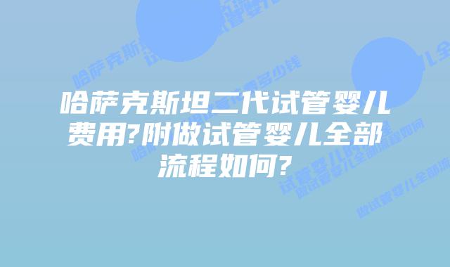 哈萨克斯坦二代试管婴儿费用?附做试管婴儿全部流程如何?