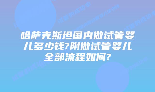 哈萨克斯坦国内做试管婴儿多少钱?附做试管婴儿全部流程如何?