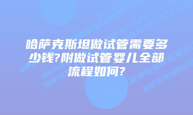 哈萨克斯坦做试管需要多少钱?附做试管婴儿全部流程如何?