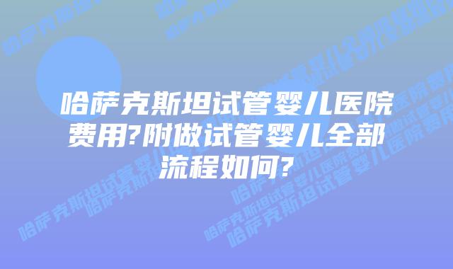 哈萨克斯坦试管婴儿医院费用?附做试管婴儿全部流程如何?