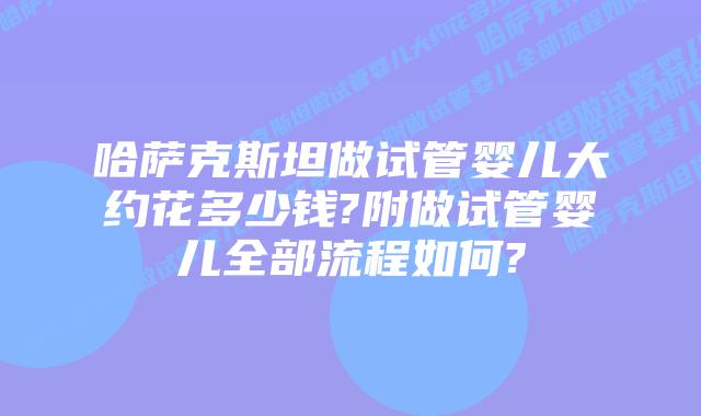 哈萨克斯坦做试管婴儿大约花多少钱?附做试管婴儿全部流程如何?