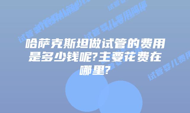 哈萨克斯坦做试管的费用是多少钱呢?主要花费在哪里?