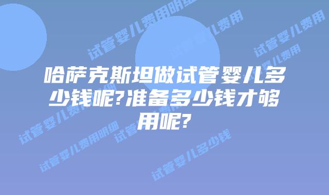 哈萨克斯坦做试管婴儿多少钱呢?准备多少钱才够用呢?