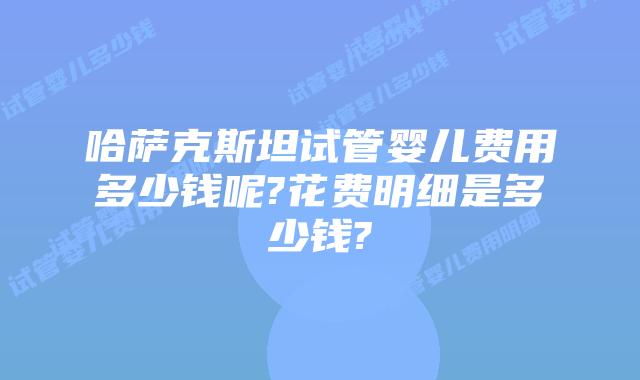 哈萨克斯坦试管婴儿费用多少钱呢?花费明细是多少钱?