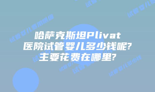 哈萨克斯坦Plivat医院试管婴儿多少钱呢?主要花费在哪里?