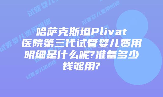 哈萨克斯坦Plivat医院第三代试管婴儿费用明细是什么呢?准备多少钱够用?