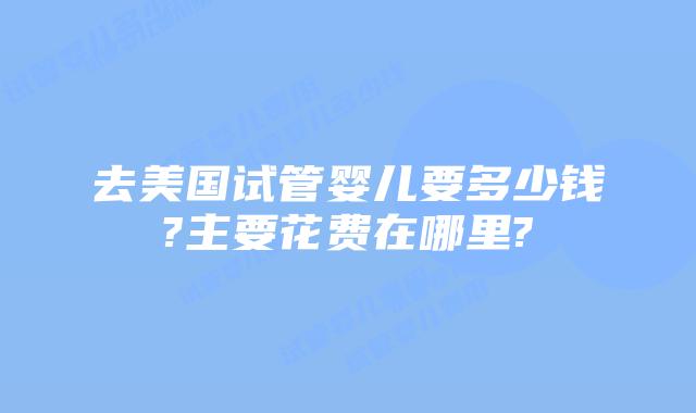 去美国试管婴儿要多少钱?主要花费在哪里?