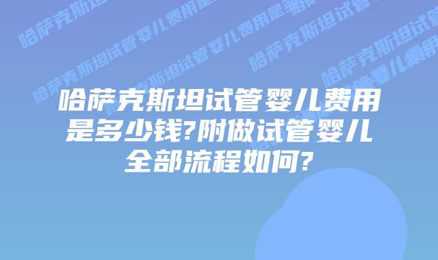 哈萨克斯坦试管婴儿费用是多少钱?附做试管婴儿全部流程如何?