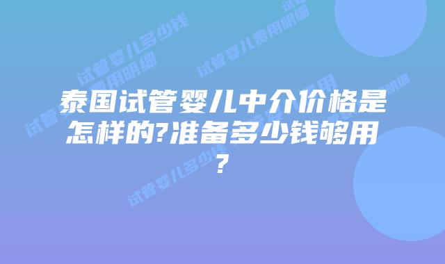 泰国试管婴儿中介价格是怎样的?准备多少钱够用?