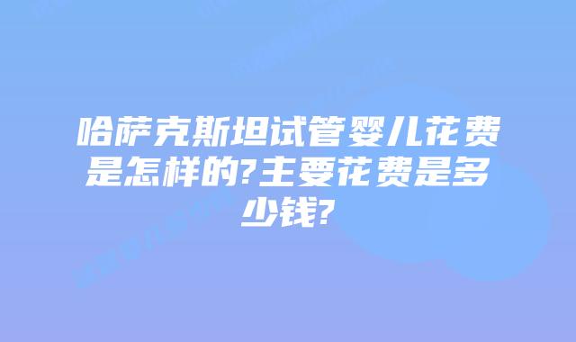 哈萨克斯坦试管婴儿花费是怎样的?主要花费是多少钱?