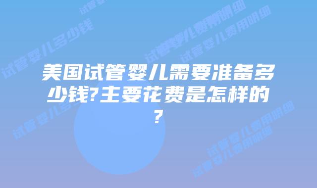 美国试管婴儿需要准备多少钱?主要花费是怎样的?