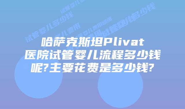 哈萨克斯坦Plivat医院试管婴儿流程多少钱呢?主要花费是多少钱?