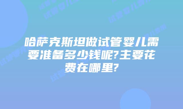 哈萨克斯坦做试管婴儿需要准备多少钱呢?主要花费在哪里?