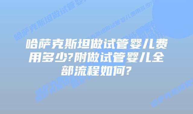 哈萨克斯坦做试管婴儿费用多少?附做试管婴儿全部流程如何?
