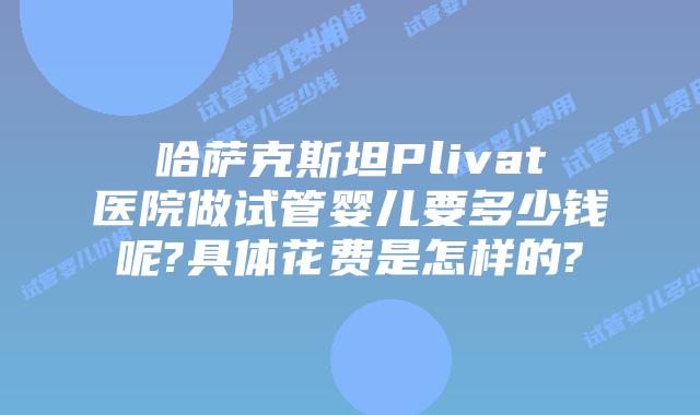 哈萨克斯坦Plivat医院做试管婴儿要多少钱呢?具体花费是怎样的?