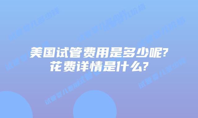 美国试管费用是多少呢?花费详情是什么?