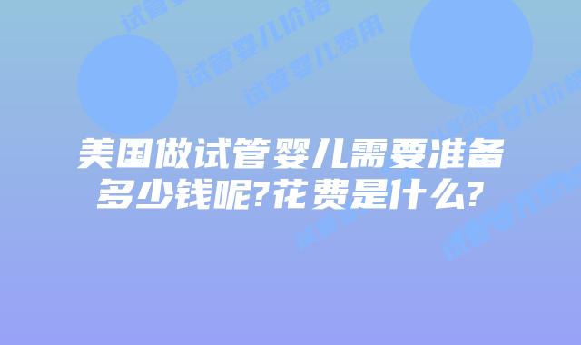 美国做试管婴儿需要准备多少钱呢?花费是什么?