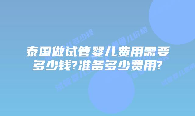 泰国做试管婴儿费用需要多少钱?准备多少费用?