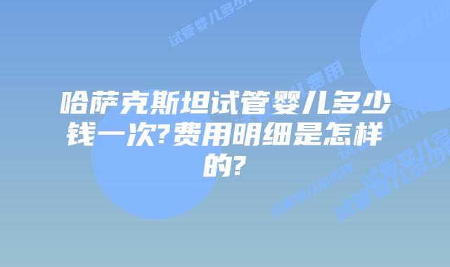 哈萨克斯坦试管婴儿多少钱一次?费用明细是怎样的?