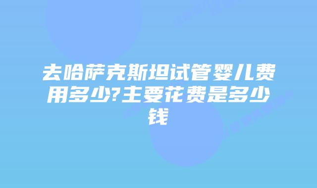 去哈萨克斯坦试管婴儿费用多少?主要花费是多少钱